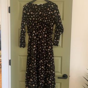 Long Sleeve Floral Midi Dress